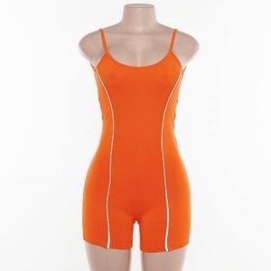 Orange Backless Romper